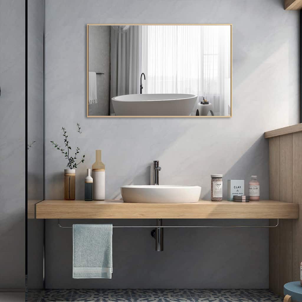 Rectangle Aluminum Framed Wall Mirror Bathroom Vanity Mirror