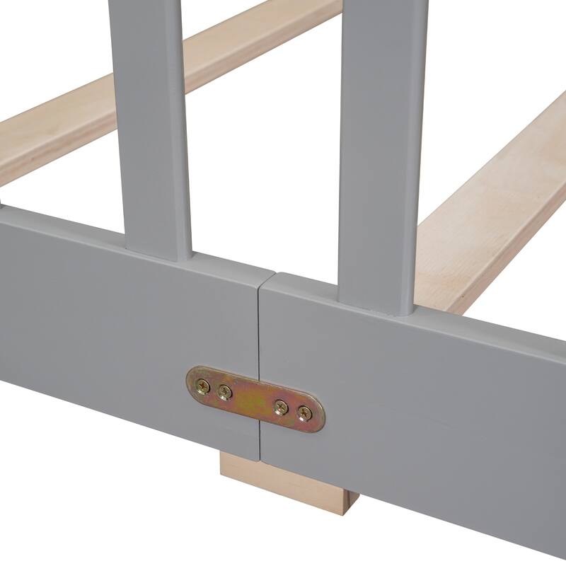 Floor Platform Bed with Fence and Door