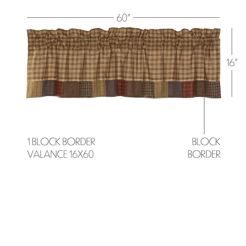 Tea Cabin Valance Log Cabin Block Border 20x72 - 20x72 - Green