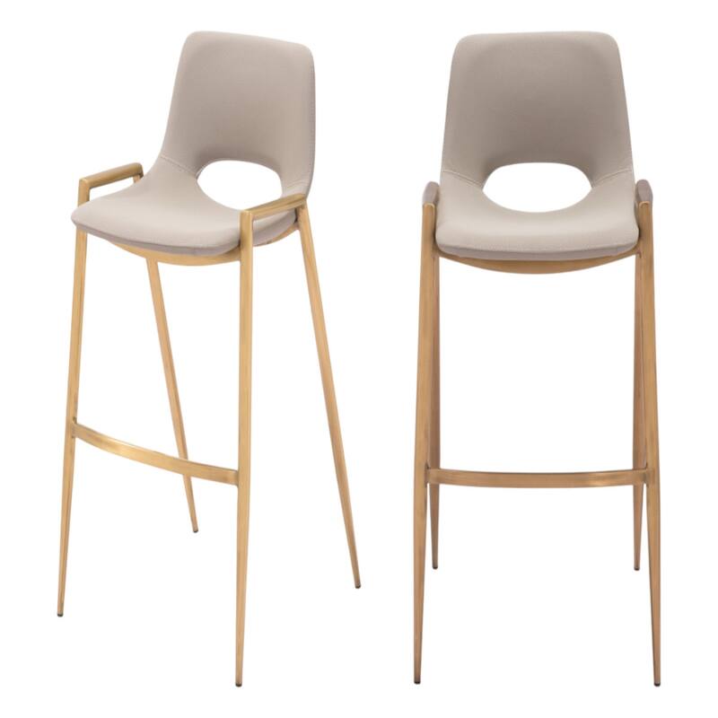 Set of 2 Faux Leather Low Back Chairs with Steel Frame and Footrest