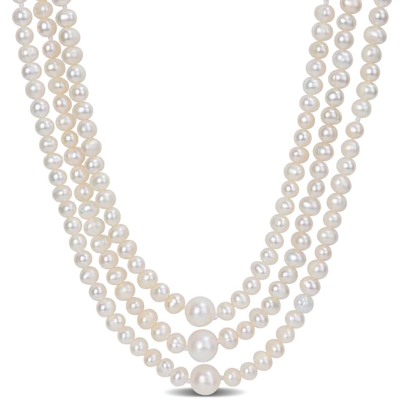 Miadora 5-6mm & 8-8.5mm Cultured Freshwater Pearl Endless Necklace, 100 in - 100 in x 9.8 mm