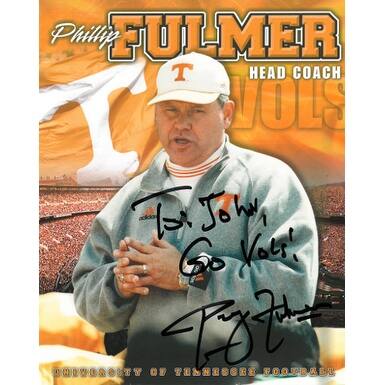 Shop Phillip Fulmer Signed Tennessee Volunteers 8x10 Photo To John