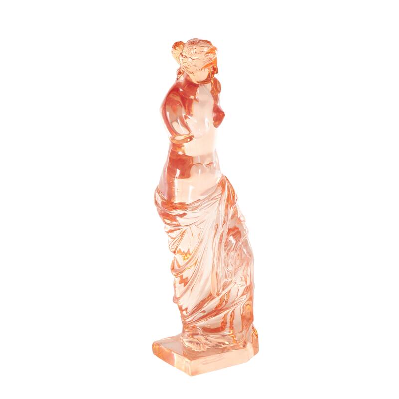 Light Blue, Orange or Green Resin Tinted Woman Decorative Sculpture