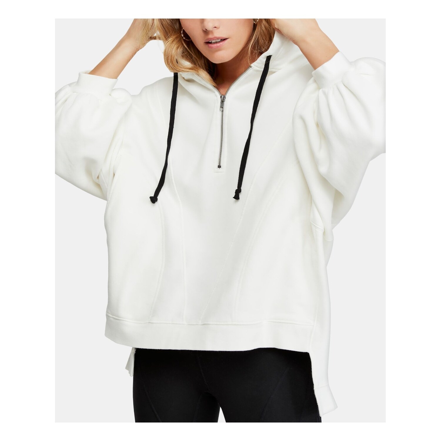 Shop Free People Womens Ivory Long Sleeve Hoodie Sweater Size M Overstock 31499309