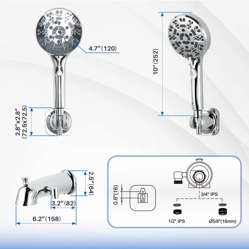 WOWOW Integrated Diverter Bathtub Spout with Handshower