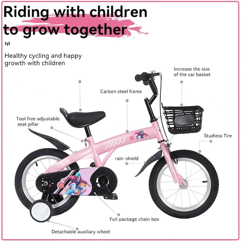 16 inch sporty kids bike with training wheels