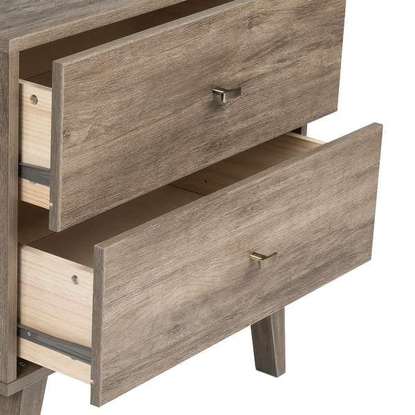 Shop Milo Mid Century Modern 2 Drawer Tall Nightstand With Open Shelf On Sale Overstock 28111229
