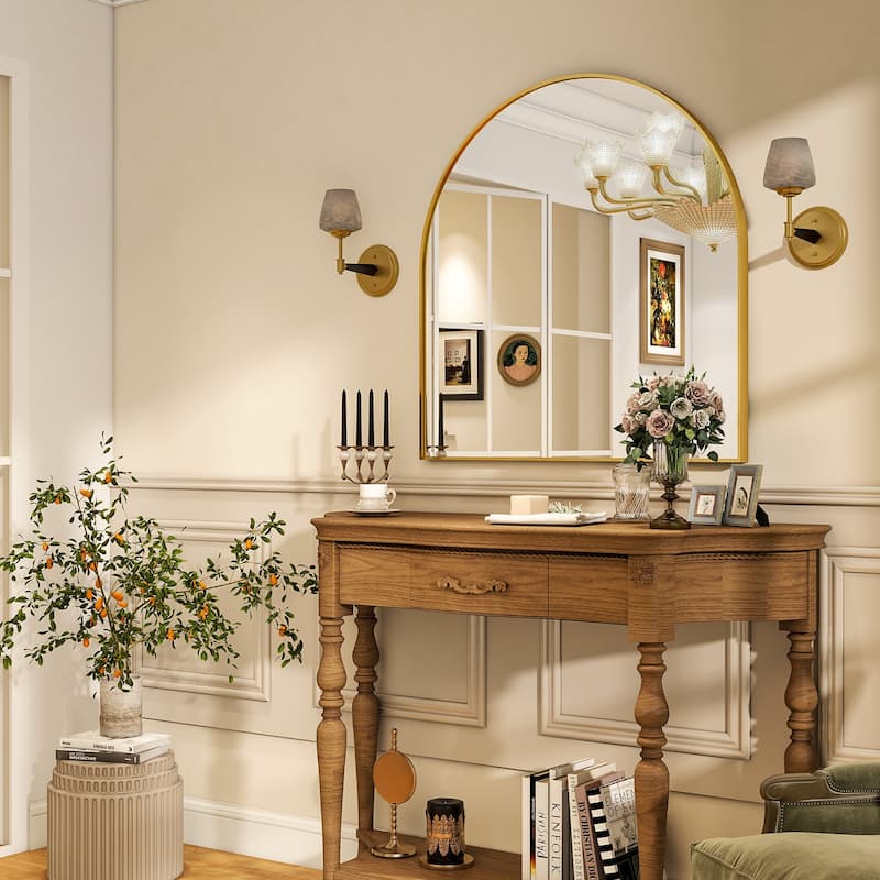 Bathroom Mirror Arch-Top Wall Mounted Decor Mirror