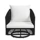 preview thumbnail 11 of 36, 3-piece Cushioned Swivel Patio Wicker Furniture Set Outdoor Rattan Bistro Set
