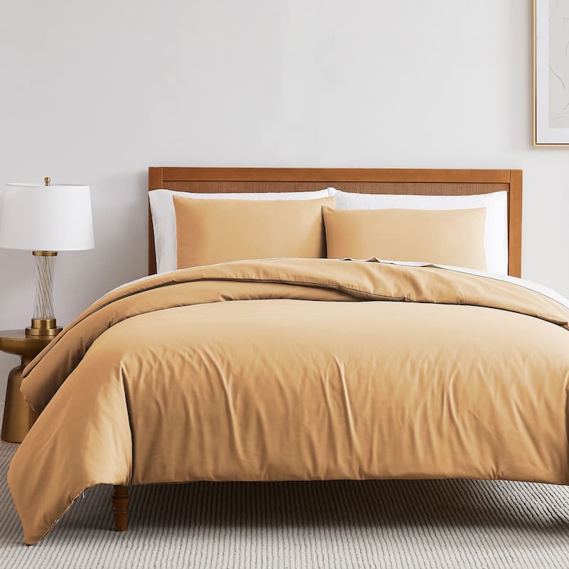 Vilano Series Ultra Soft 3-piece Duvet Cover Set - Gold - Full - Queen