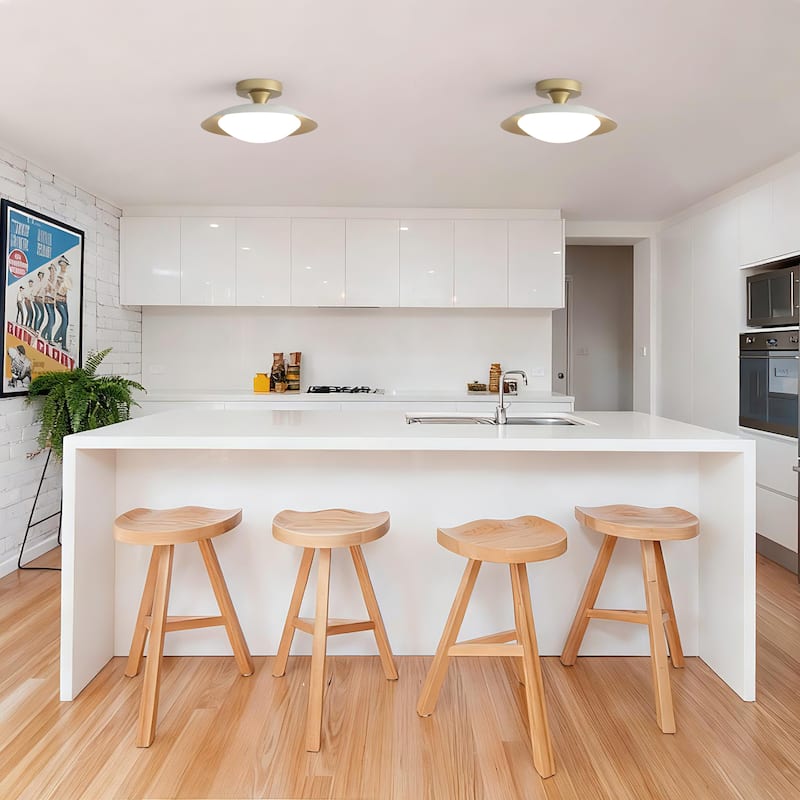 11.8-in W LED Compatible Mid-Century Modern Semi Flush Mount Ceiling Light