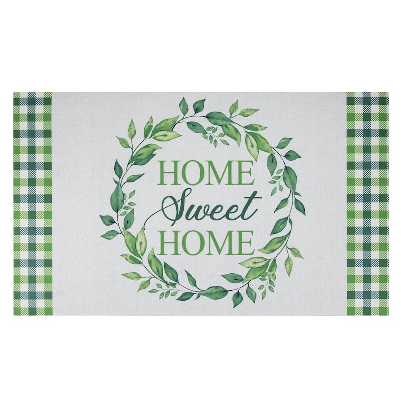 Home Sweet Home Gingham Doormat 18" x 30" - 18