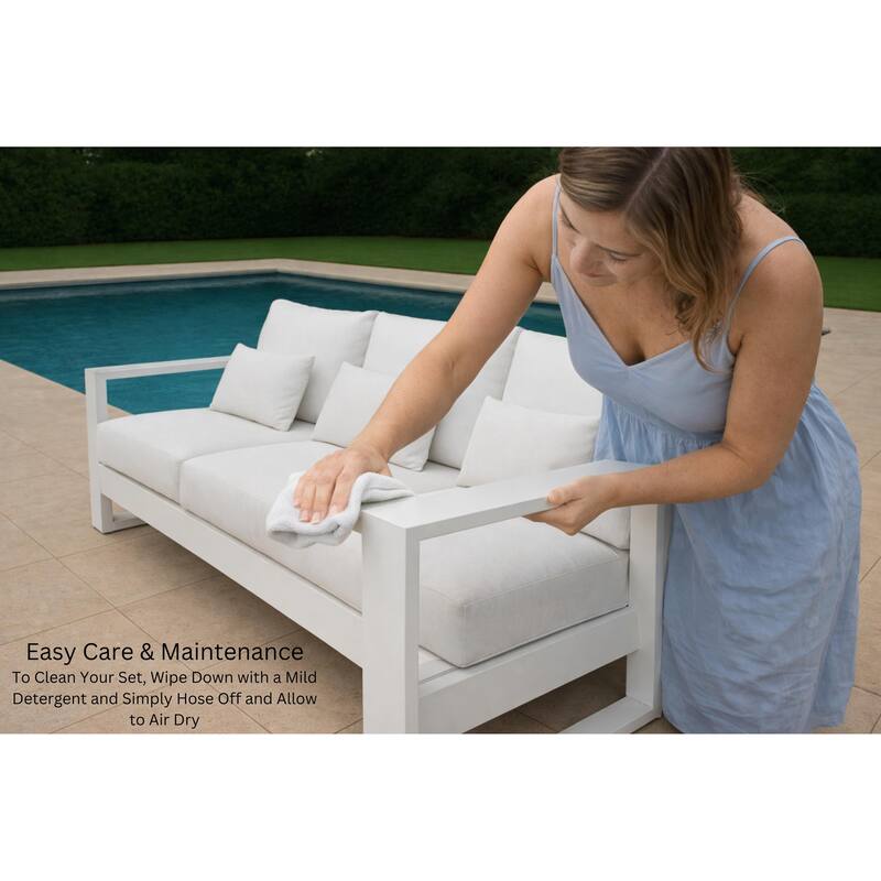 Ascot White 4-Piece Aluminum Outdoor Conversation Seating Set