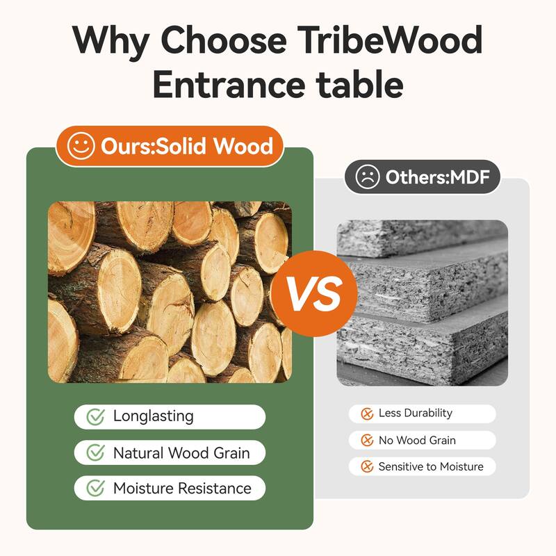 70.9-Inch Solid Wood Sofa Console Table, Extra Long Storage Shelves Entryway Table for Living Room, Hallway, Foyer