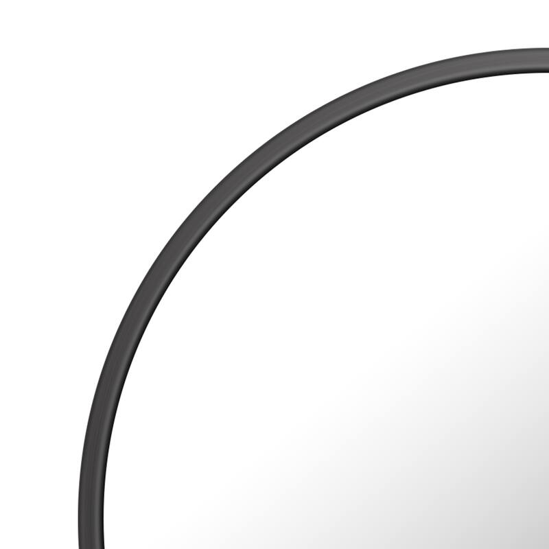 30 in. W x 30 in. H Round Aluminum Framed Wall Bathroom Vanity Mirror in Matt Black