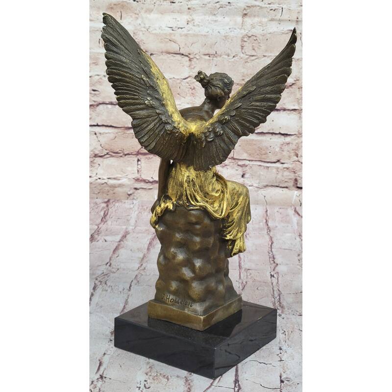 Art Deco Xmas Christmas Angel Bronze Sculpture Louver Museum Quality Home Decor