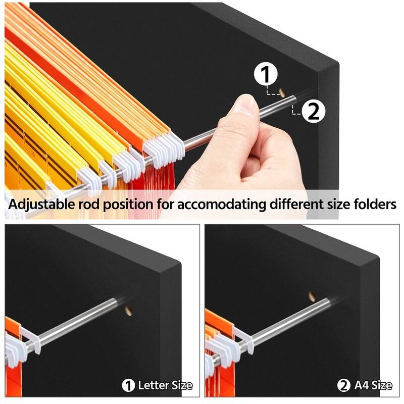 Yaheetech Rolling File Cabinet with 2 Drawers and 1 Open Shelf Filing Cabinet for Home Office