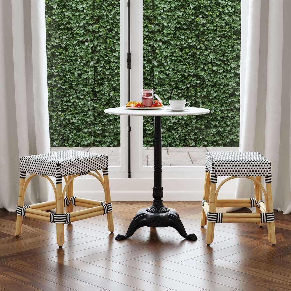 Robias Rattan Rectangular 18" Dining Stool