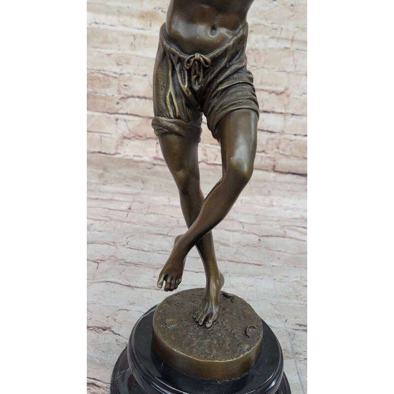 Young Boy Clical Dancer - Hot Cast Bronze Figure Sculpture By Duret