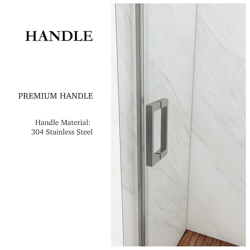 60 in. W x 74 in. H Single Sliding Frameless Shower Door with Clear Tempered Glass - 60" x 74"
