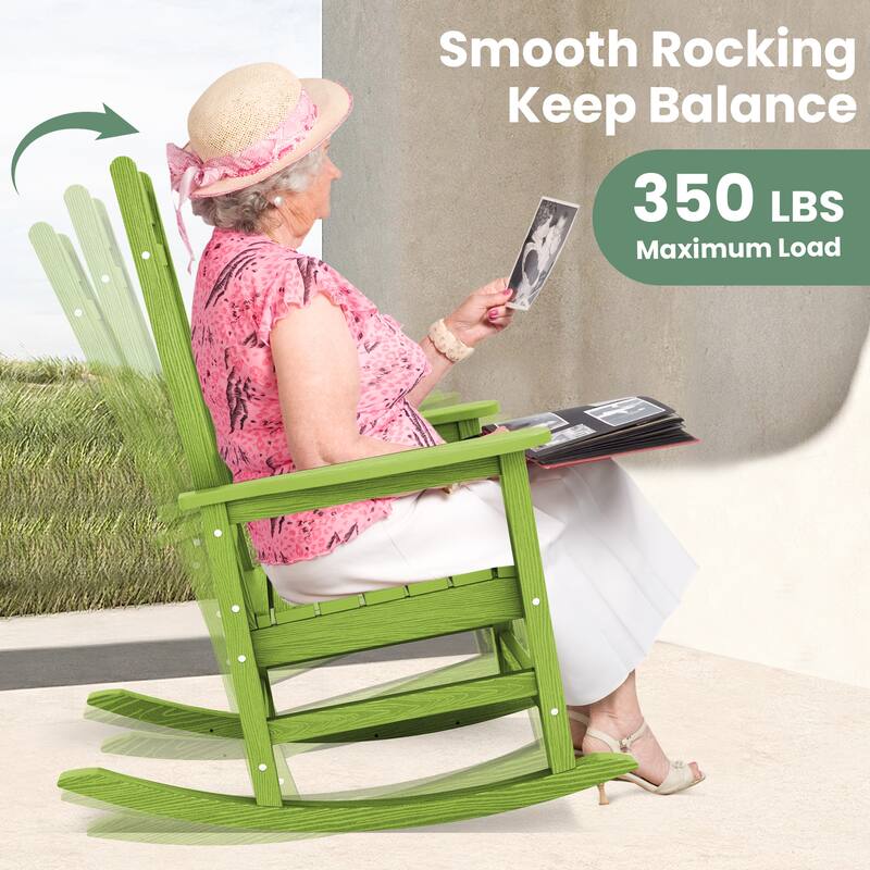 HDPE Outdoor Patio Rocking Plastic Adirondack Chair