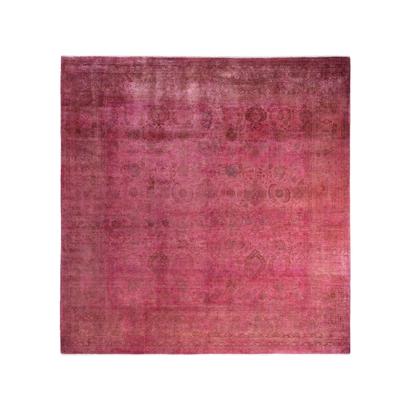 Fine Vibrance One-of-a-Kind Hand-Knotted Area Rug - Pink, 9' 2" x 9' 5" - 9' 2" x 9' 5"