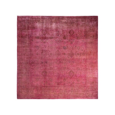 Fine Vibrance One-of-a-Kind Hand-Knotted Area Rug - Pink, 9' 2" x 9' 5" - 9' 2" x 9' 5"
