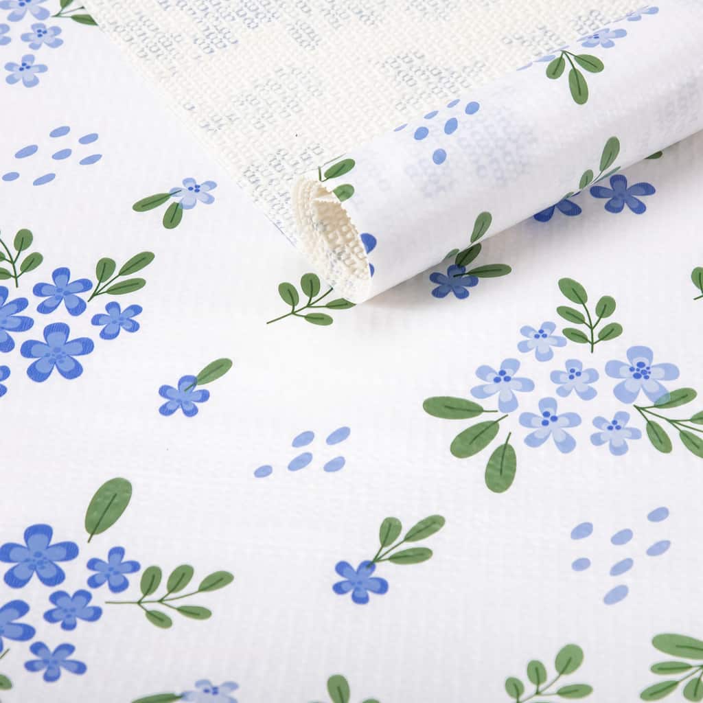 Printed foam kitchen shelf liner Blue 18x96 12×120In