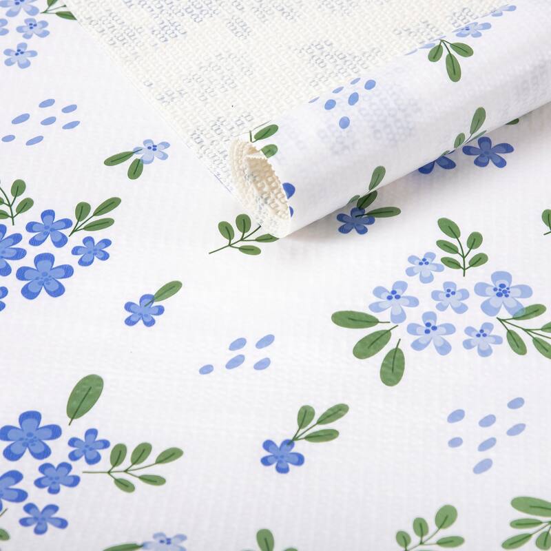 Printed foam kitchen shelf liner Blue 18x96 12×120In