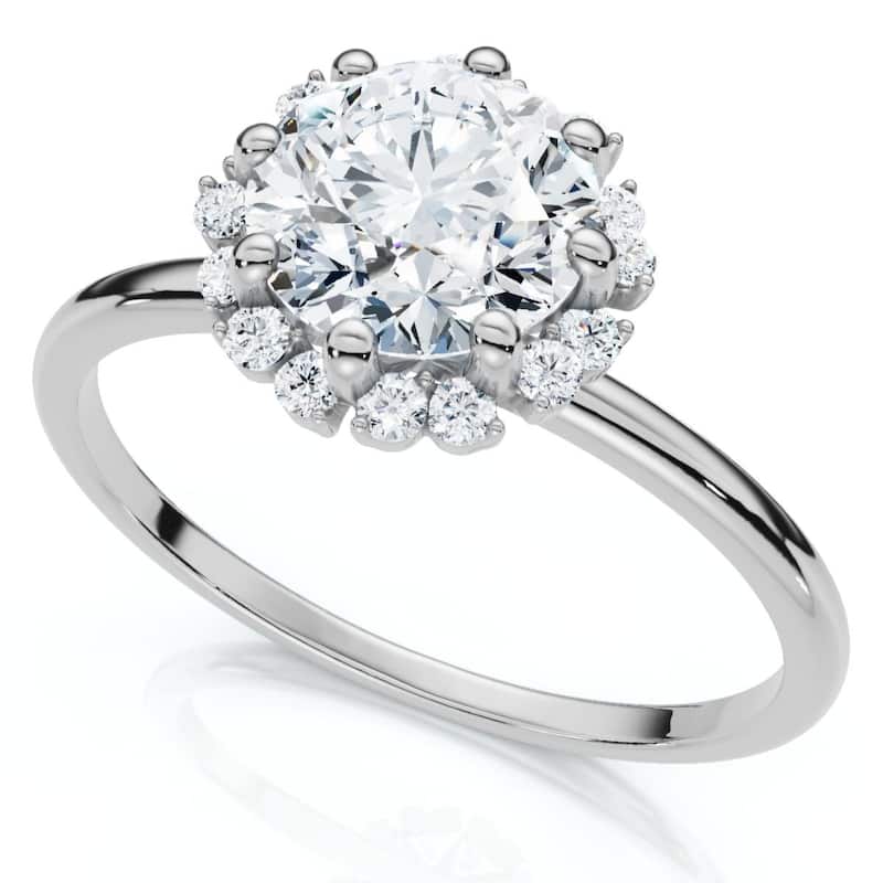 7/8Ct TW Sapling Diamond Engagement Ring Gold or Platinum Lab Grown EF/VS