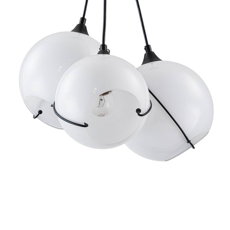 Classic Elegant Milky White Glass Globe Cluster Chandelier