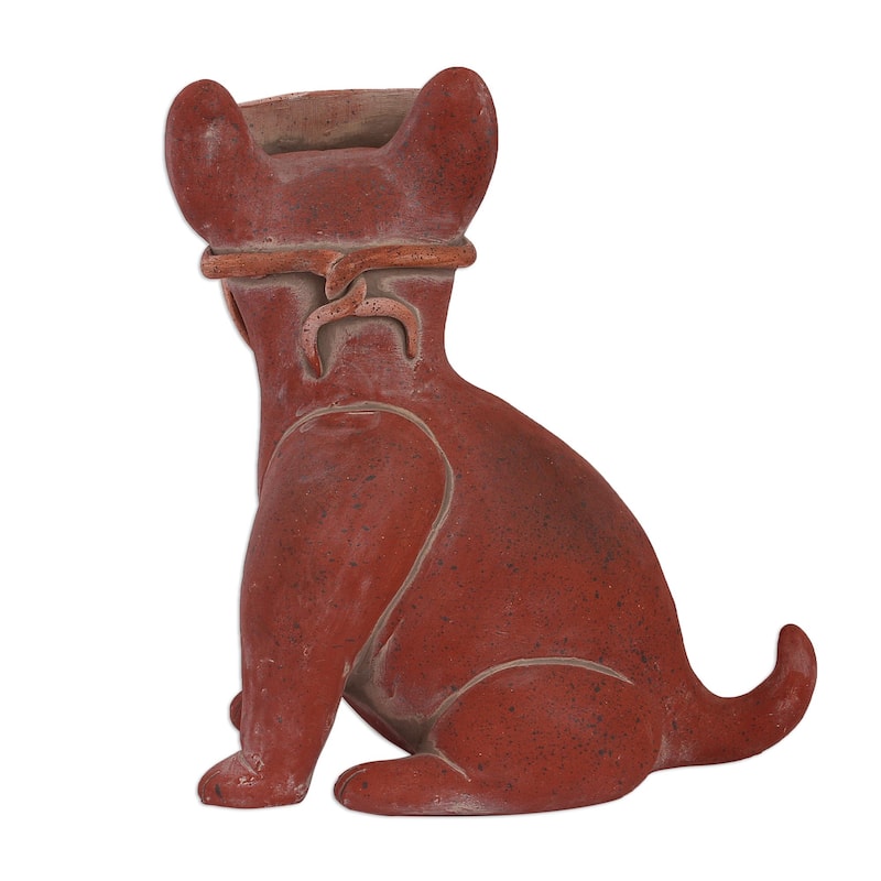 Novica Handmade Masked Dog Ceramic Sculpture