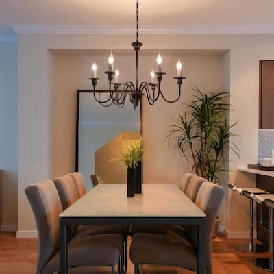 Modern Farmhouse 6-Light Chandelier Classic Candle Light for Dining Room