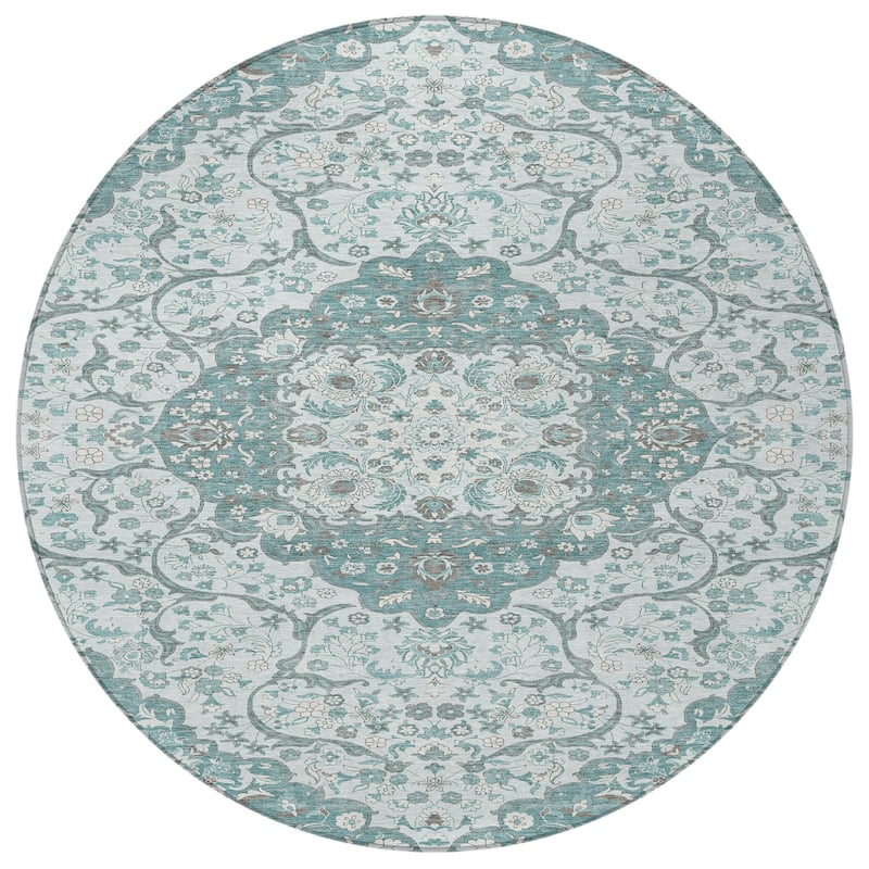 HomeRoots Medallion Traditional Rectangle Outdoor Rug