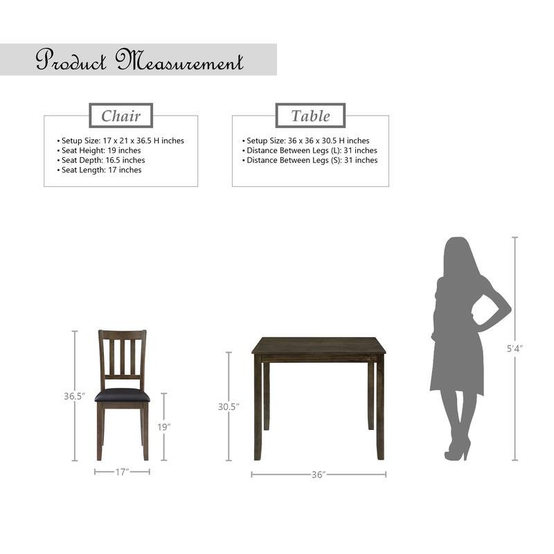 Ora Wood 5-Piece Dining Set
