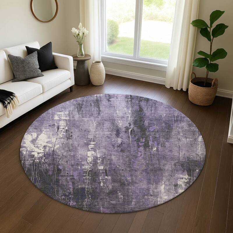 Premium Washable Super Soft Abstract Ombre Mayfield Rug - Purple - 8' x 8'