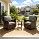 preview thumbnail 15 of 24, 5-Piece Outdoor Rattan Seating Set with Swivel Chairs & Coffee Table 3-Piece