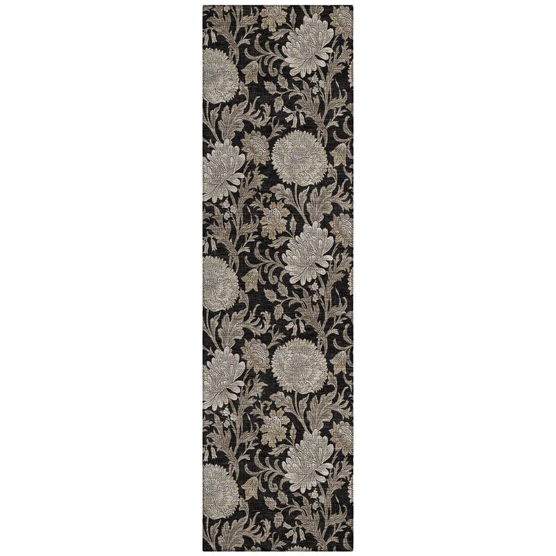 Machine Washable Indoor/ Outdoor Chantille Floral Rug