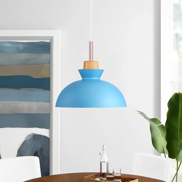 1 Light Modern Farmhouse Metal 11.02 Bowl Dome Pendant Light for Kitchen Island Dining Room On Sale Bed Bath Beyond 34166778