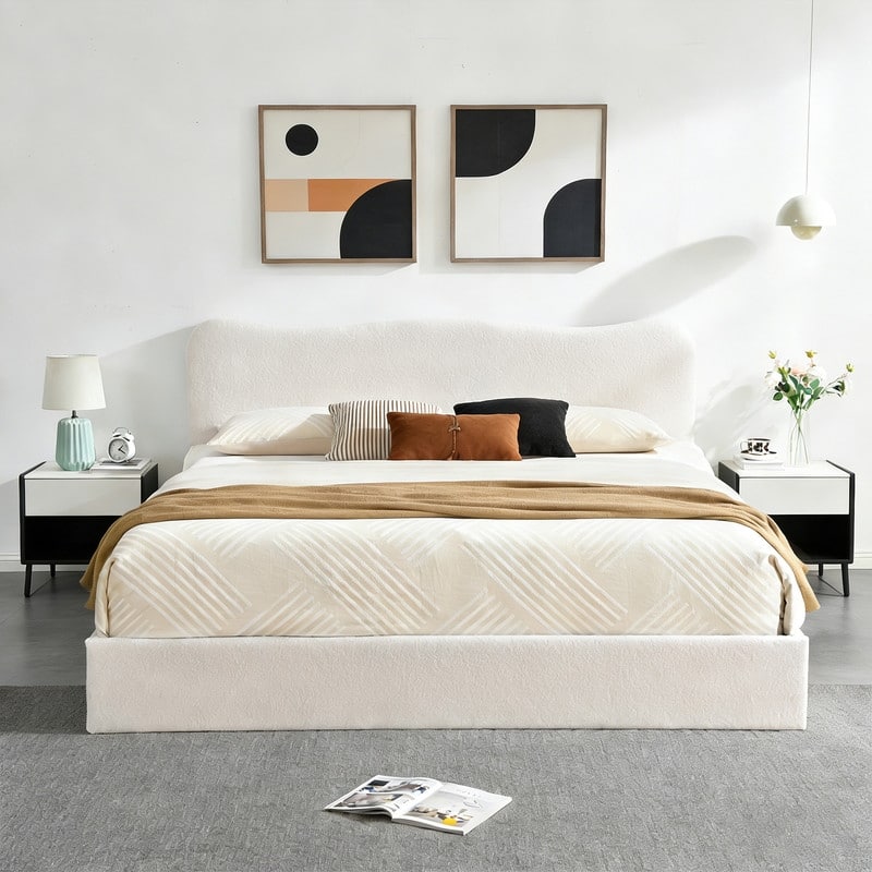 Hydraulic Lift Up Storage Upholstered Platform Bed