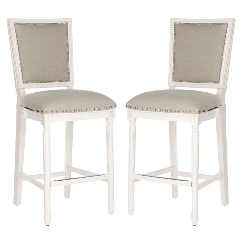 SAFAVIEH Rusmira-30 Inch Rectangular Bar Stool (Set of 2) - 23.5" x 19.3" x 47.3" - 19Wx24Dx47H