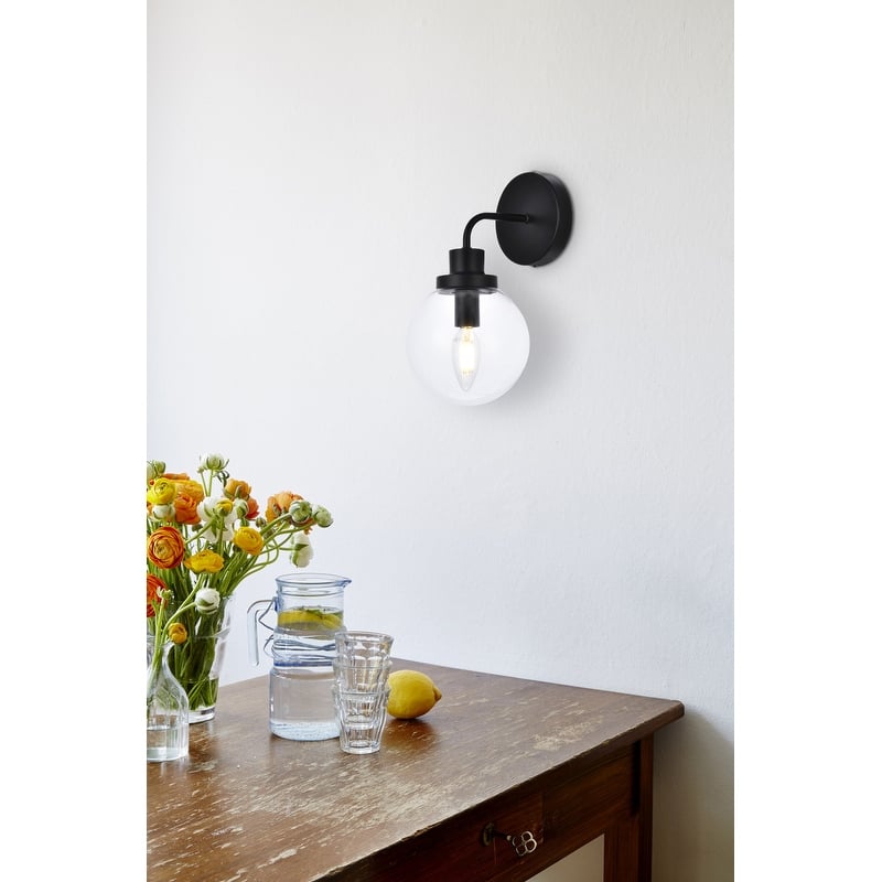 Hudson Clear Glass 1-light Bath Sconce