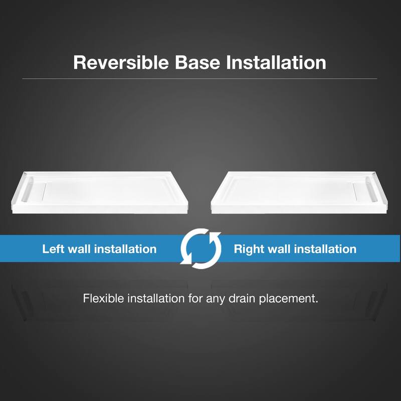 Adena White Shower Base 60x36 in white