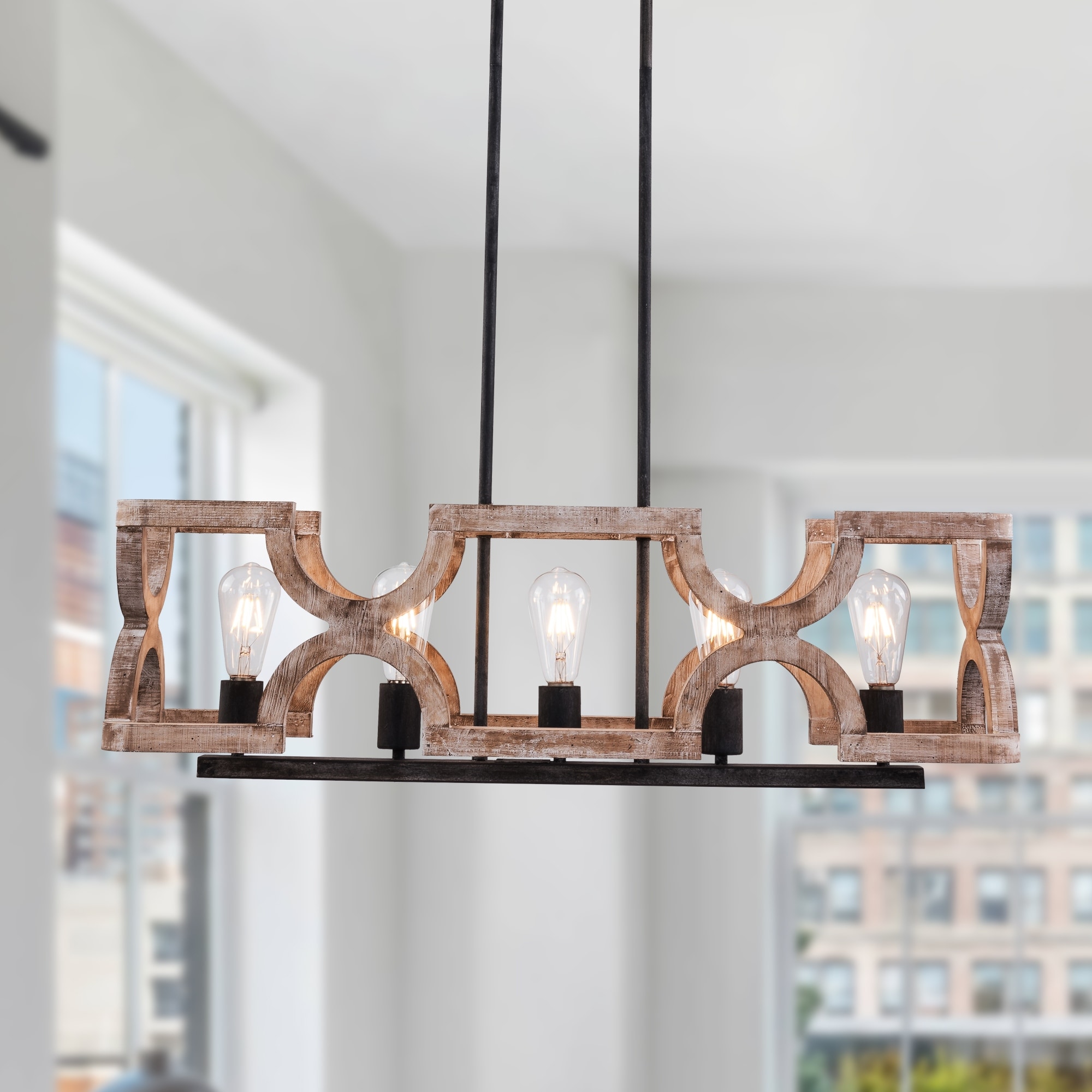 French country shop linear chandelier