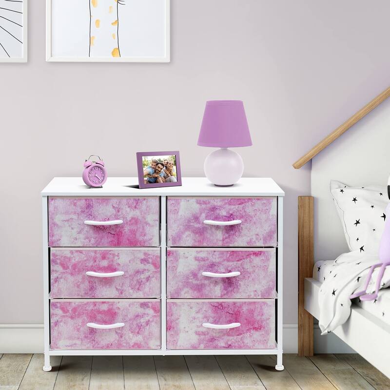Dresser w/ 6 Drawers Furniture Storage Chest for Home, Bedroom