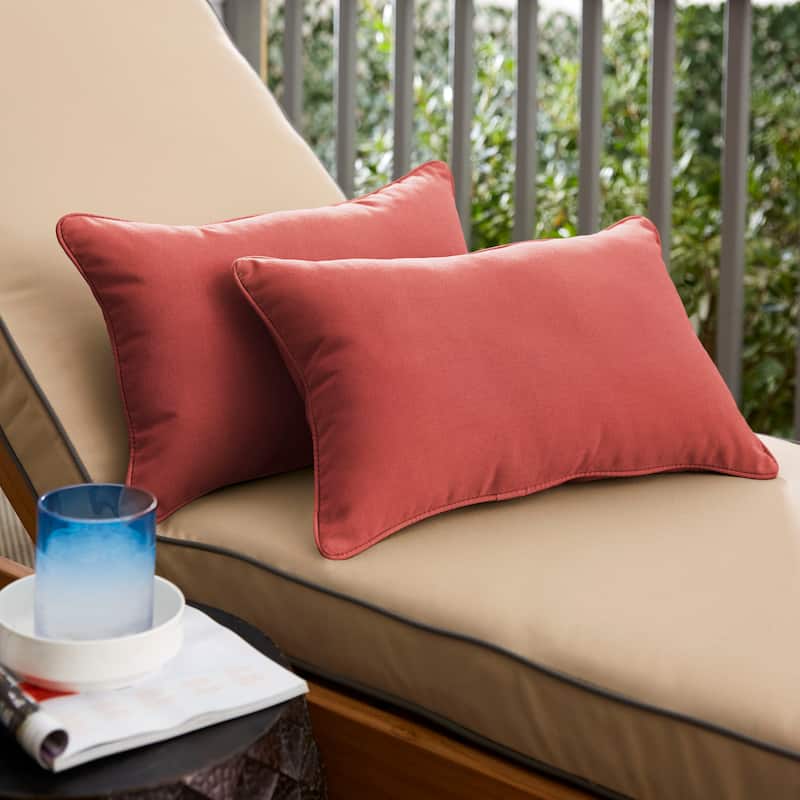 Sunbrella Canvas Henna Corded Indoor/ Outdoor Pillows (Set of 2)