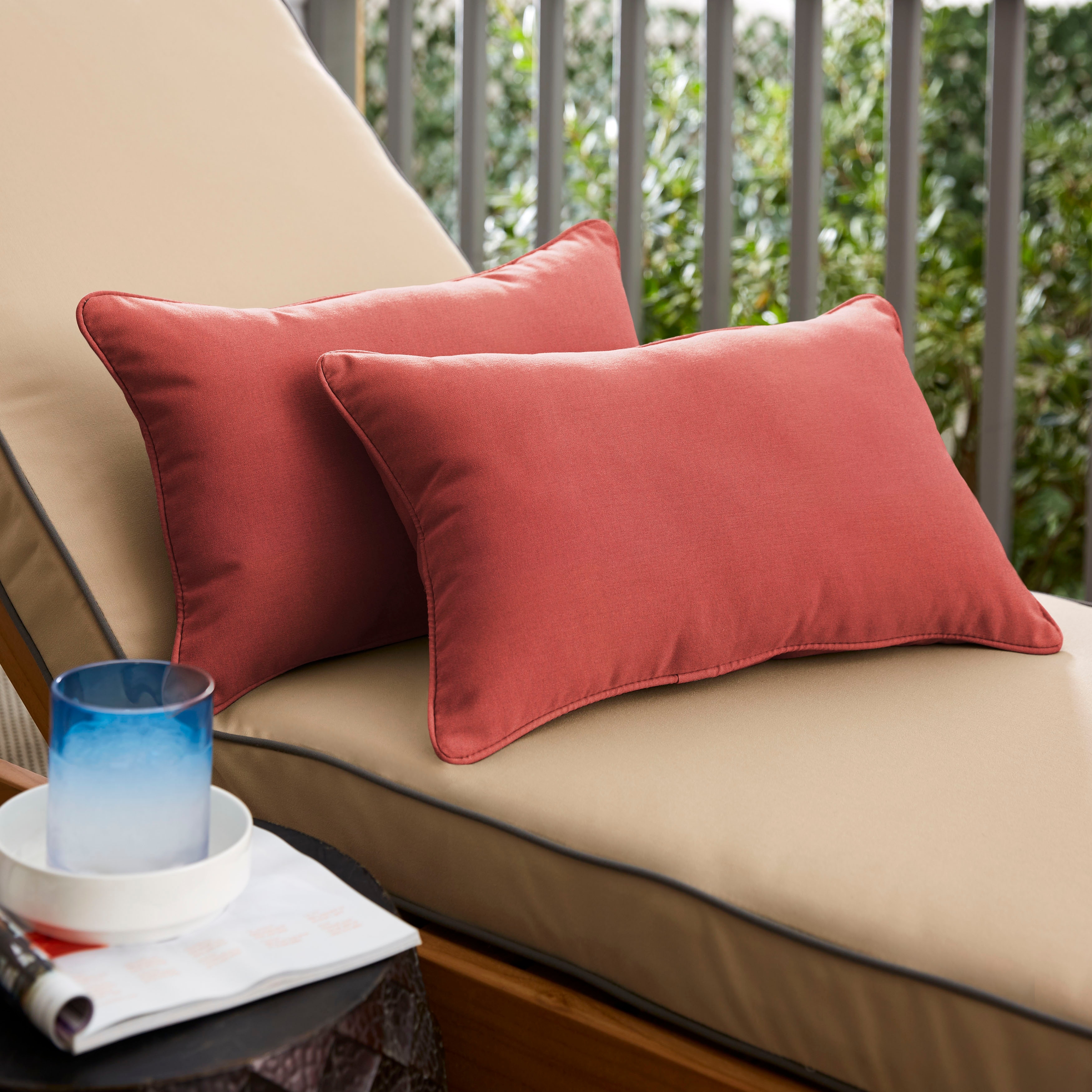 Sunbrella Canvas Henna Corded Indoor/ Outdoor Pillows (Set of 2)