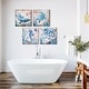 preview thumbnail 3 of 11, Monterey Bay Nautical Ocean Vintage Canvas Wall Art Print, 4 Piece Set