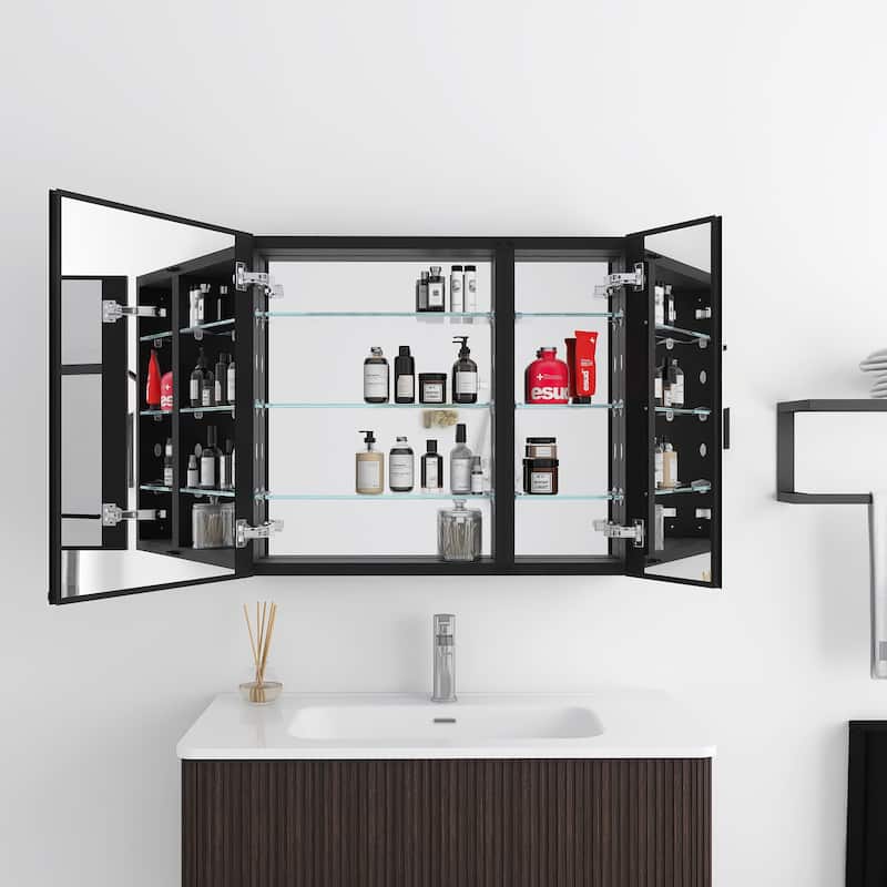 Rectangular Aluminum Medicine Cabinet with Mirror