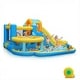 preview thumbnail 1 of 8, Oxford Cloth Inflatable Castle Bounce House In Blue And Yellow With Curved Slide, Whack-A-Mole & Water Play Function - N/A Blue